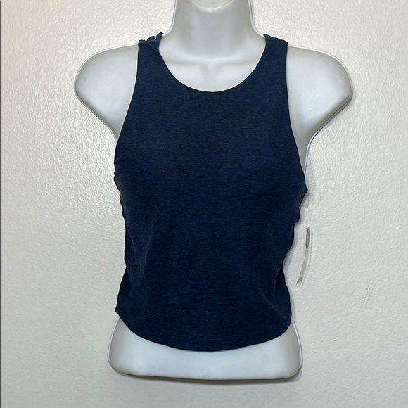 Jockey Blue Fitted Crop Tank Top - Picture 1 of 4